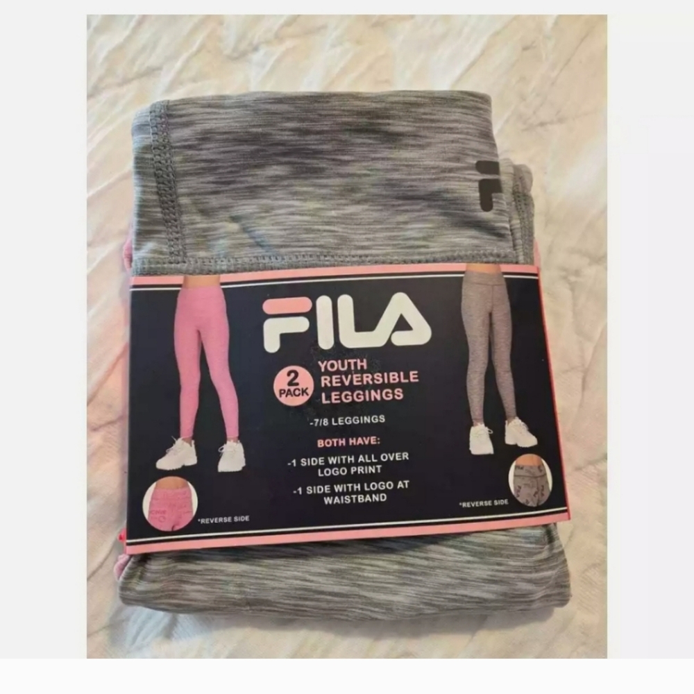 New Fila Girl’s 2-Pack  Reversible Legging Set